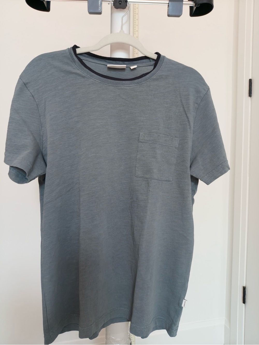 Frank & Oak Slate Blue Pocket Crew T-Shirt